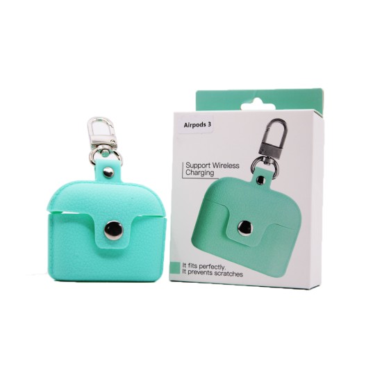 SILICONE CASE WITH KEYCHAIN BLACK STRAP FOR APPLE AIRPODS 3